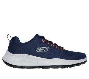 Men Skechers Relaxed Fit: Equalizer 5.0 Sneakers Navy / Orange USA | 2081-ZQDIU