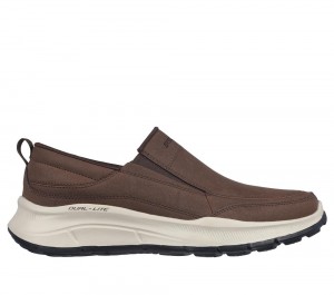 Men Skechers Relaxed Fit: Equalizer 5.0 - Harvey Sneakers Chocolate Brown USA | 4751-UKJYS