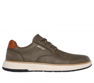 Men Skechers Relaxed Fit: Garlan - Pryor Lace Up Olive USA | 6925-UBNOG