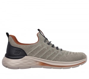Men Skechers Relaxed Fit: Garner - Crispin Slip On Shoes Tan Grey USA | 7685-UHLMY