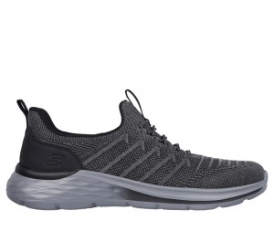 Men Skechers Relaxed Fit: Garner - Crispin Slip On Shoes Black USA | 6025-HNSCF