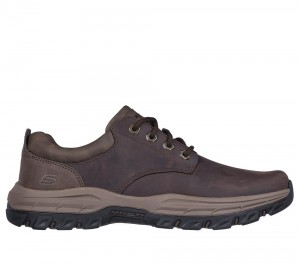 Men Skechers Relaxed Fit: Knowlson - Leland Lace Up Dark Brown USA | 2956-QIMLK