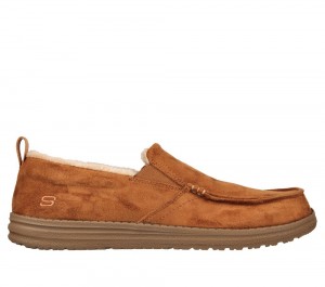 Men Skechers Relaxed Fit: Melson - Willmore Slip On Shoes Tan Grey USA | 2709-OJMIR