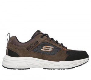 Men Skechers Relaxed Fit: Oak Canyon Sneakers Chocolate / Black USA | 5719-SEOMW