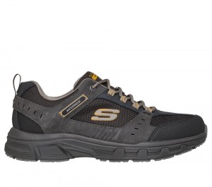 Men Skechers Relaxed Fit: Oak Canyon - Rydell Sneakers Stone / Brown USA | 8410-AZRQG
