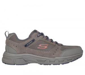 Men Skechers Relaxed Fit: Oak Canyon - Rydell Lace Up Tan Grey USA | 3876-NQMLW