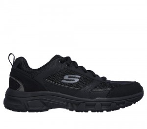 Men Skechers Relaxed Fit: Oak Canyon - Verketta Lace Up Black USA | 9782-PDSNL