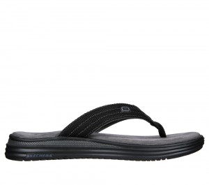 Men Skechers Relaxed Fit: Proven SD - Baylis Sandals Black USA | 8692-RMJPU