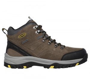 Men Skechers Relaxed Fit: Relment - Pelmo Boots Khaki USA | 6054-LPIYV