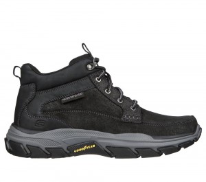 Men Skechers Relaxed Fit: Respected - Boswell Boots Black USA | 6125-HPGQW
