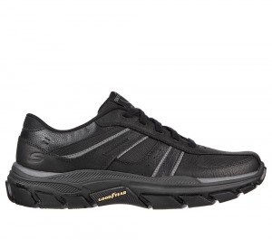 Men Skechers Relaxed Fit: Respected - Edgemere Lace Up Black USA | 2895-DLBGU
