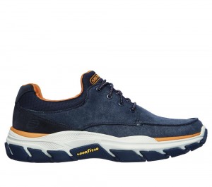 Men Skechers Relaxed Fit: Respected - Loleto Slip On Shoes Navy USA | 2501-HSOKQ