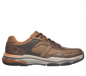 Men Skechers Relaxed Fit: Romago - Elmen Lace Up Brown USA | 2590-FZCTD