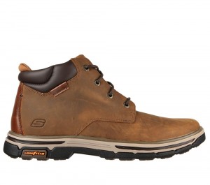 Men Skechers Relaxed Fit: Segment 2.0 - Brogden Boots Desert Brown USA | 8543-RNTAS