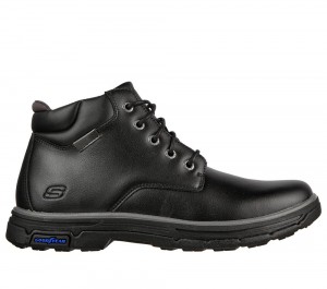 Men Skechers Relaxed Fit: Segment 2.0 - Brogden Boots Black USA | 4936-QGSWN