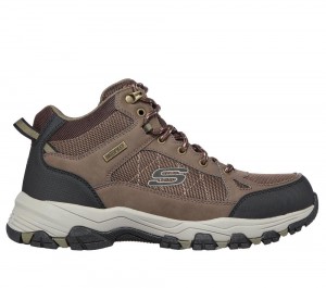 Men Skechers Relaxed Fit: Selmen - Melano Lace Up Chocolate Brown USA | 6289-XNSEV