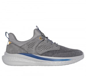 Men Skechers Relaxed Fit: Slade - Breyer Slip On Shoes Grey USA | 2041-ANHYV