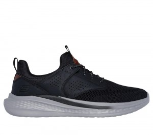 Men Skechers Relaxed Fit: Slade - Breyer Slip On Shoes Black USA | 9068-FSBOU