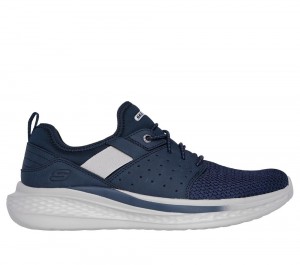 Men Skechers Relaxed Fit: Slade - Raymar Slip On Shoes Navy USA | 2407-JKEOF
