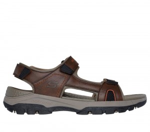 Men Skechers Relaxed Fit: Tresmen - Hirano Sandals Brown USA | 1047-WDUCE