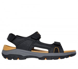 Men Skechers Relaxed Fit: Tresmen - Hirano Sandals Black USA | 9241-QOMFG