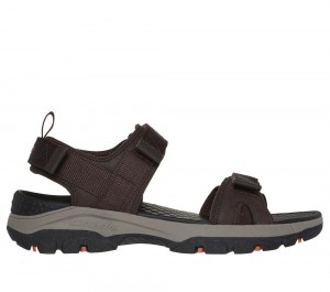 Men Skechers Relaxed Fit: Tresmen - Ryer Sandals Chocolate Brown USA | 4801-ZVSLG