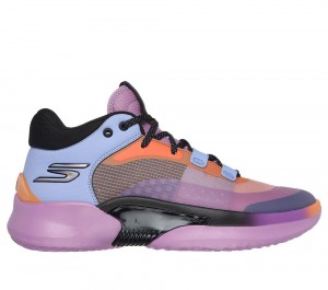 Men Skechers SKX RESAGRIP Lace Up Purple / Multi USA | 8645-NRSFU