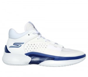Men Skechers SKX RESAGRIP Lace Up White / Blue / Lime USA | 1286-MPOUQ