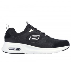 Men Skechers Skech-Air Court - Homegrown Lace Up Black / White USA | 2741-BODQC