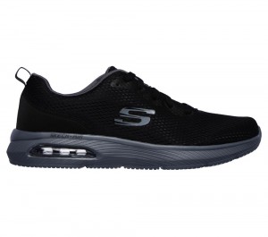 Men Skechers Skech-Air Dyna-Air Lace Up Black / Charcoal USA | 8310-HLNIF