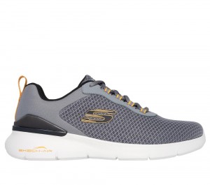 Men Skechers Skech-Air Dynamight 2.0 - Durron Sneakers Charcoal / Yellow USA | 7406-YINOG