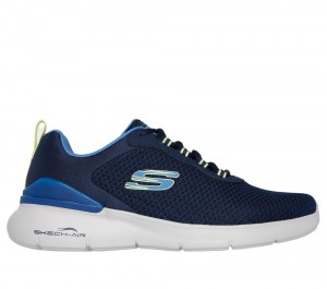 Men Skechers Skech-Air Dynamight 2.0 - Durron Lace Up Navy / Lime USA | 0815-YWTAV