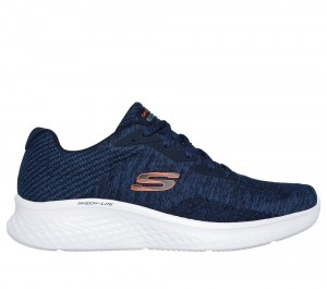 Men Skechers Skech-Lite Pro - Faregrove Lace Up Navy / Orange USA | 3720-OSVRP