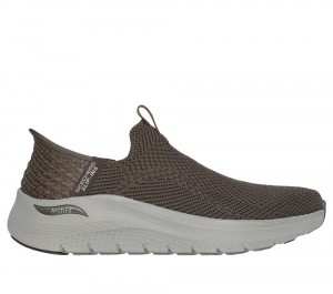 Men Skechers Slip-ins: Arch Fit 2.0 - Crayn Hands Free Slip Ins Olive USA | 7594-PBXQA