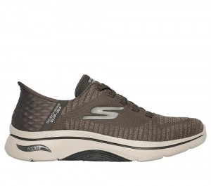 Men Skechers Slip-ins: Arch Fit 2.0 - Grand Select 2 Slip On Shoes Taupe Brown USA | 2457-SNFAX