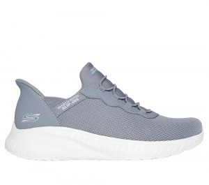 Men Skechers Slip-ins: BOBS Sport Squad Chaos Sneakers Grey USA | 5821-ZRBYU