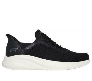 Men Skechers Slip-ins: BOBS Sport Squad Chaos Slip On Shoes Black USA | 0347-WALJC