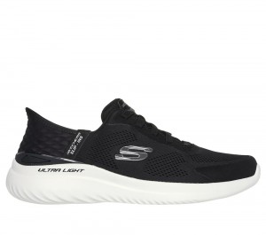 Men Skechers Slip-ins: Bounder 2.0 - Emerged Hands Free Slip Ins Black / White USA | 1679-SVIDP