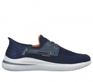 Men Skechers Slip-ins: Delson 3.0 - Roth Hands Free Slip Ins Navy USA | 8253-JMPSY