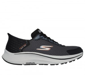 Men Skechers Slip-ins: GO RUN Consistent - Empowered Sneakers Black / Charcoal USA | 3261-FPHZJ