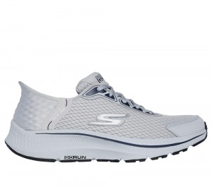 Men Skechers Slip-ins: GO RUN Consistent - Empowered Hands Free Slip Ins Light Grey USA | 6745-DEYHP