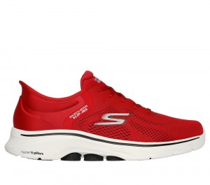 Men Skechers Slip-ins: GO WALK 7 - Valin Slip On Shoes Red / Black USA | 1835-ODABU
