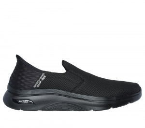 Men Skechers Slip-ins: GO WALK Arch Fit 2.0 Sneakers Black USA | 5120-ZQTBS