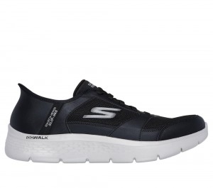 Men Skechers Slip-ins: GO WALK Flex - Anza Hands Free Slip Ins Black / Grey USA | 1690-MUEWV