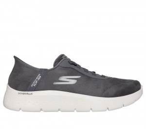 Men Skechers Slip-ins: GO WALK Flex - Smooth Motion Slip On Shoes Grey USA | 8723-ZRGWO