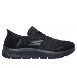 Men Skechers Slip-ins: GO WALK Flex - Smooth Motion Hands Free Slip Ins Black USA | 7861-CXPNS