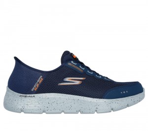 Men Skechers Slip-ins: GO WALK Flex - Waterproof Hands Free Slip Ins Navy USA | 4278-CDWON