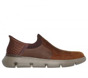 Men Skechers Slip-ins: Garza - Dorado Hands Free Slip Ins Brown USA | 9718-TCBUP