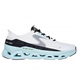 Men Skechers Slip-ins: Glide-Step Altus Slip On Shoes White / Blue USA | 7568-HRSWB