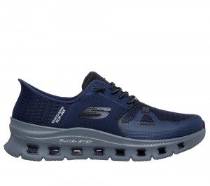 Men Skechers Slip-ins: Glide-Step Pro Slip On Shoes Navy / Charcoal USA | 5491-BNSLV